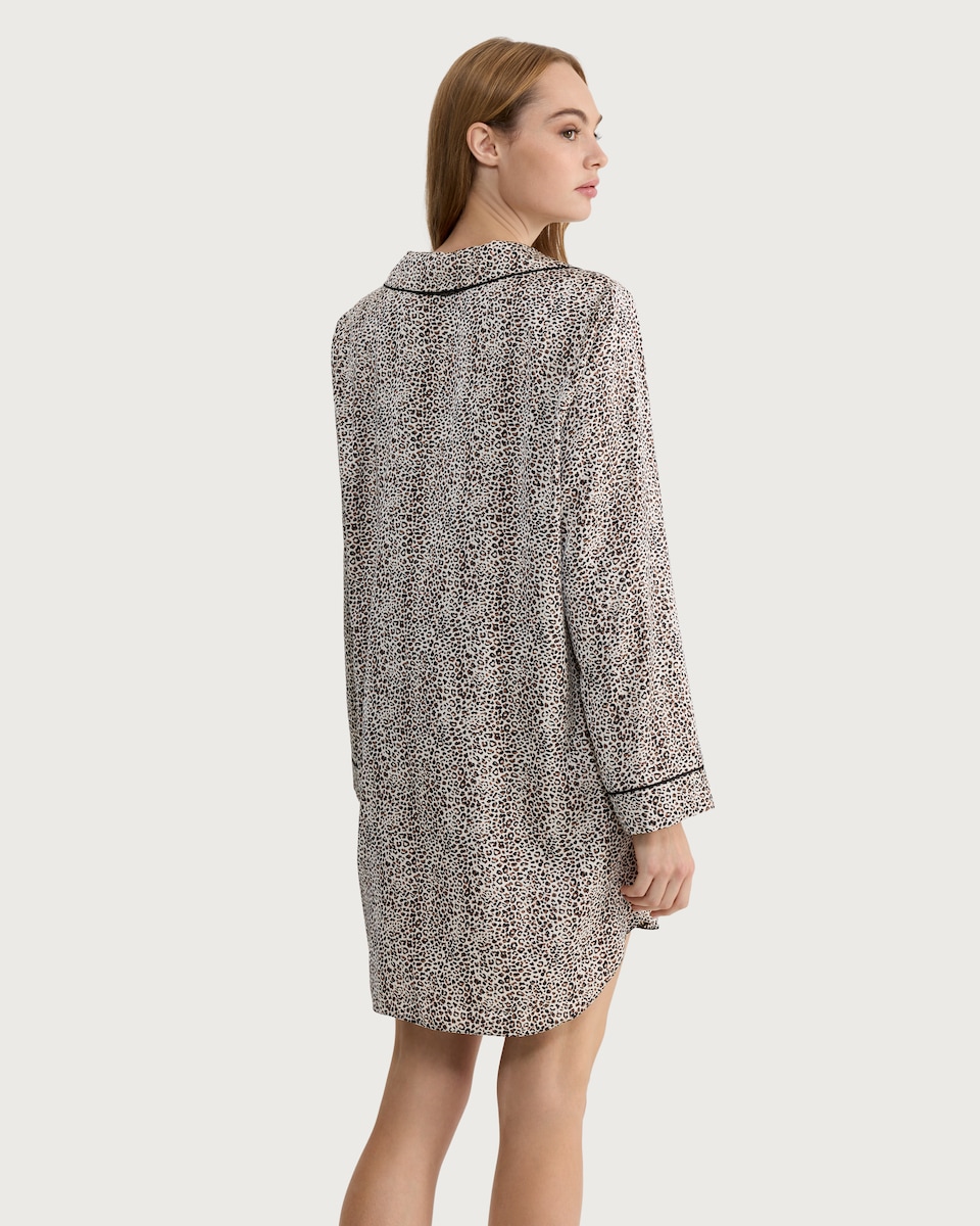 image 1 of F&F Leopard Print Pyjama Dress in Multi Brown