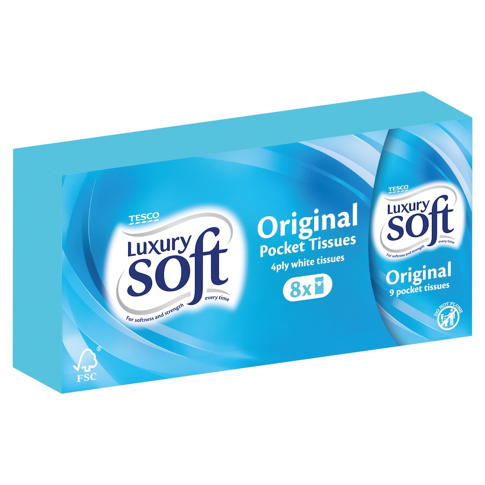 Tesco Soft Pocket Tissues 8 Pack