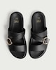 image 2 of F&F Cross Strap Buckle Detail Sandals in Black