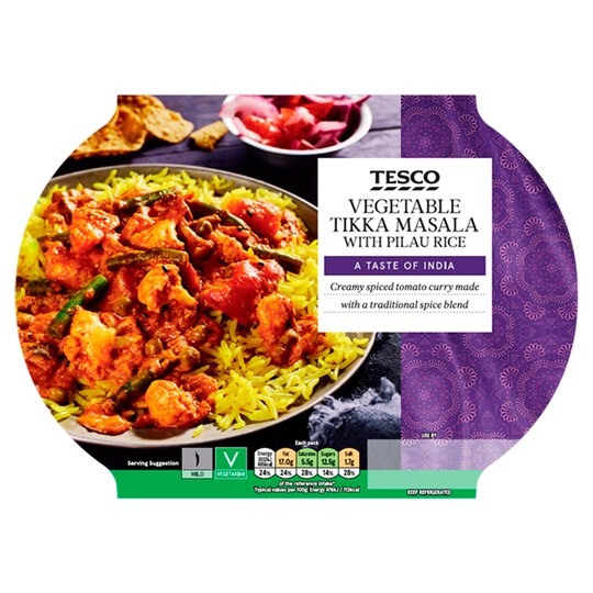 Tesco Vegetable Tikka Masala With Rice 450G Tesco Groceries