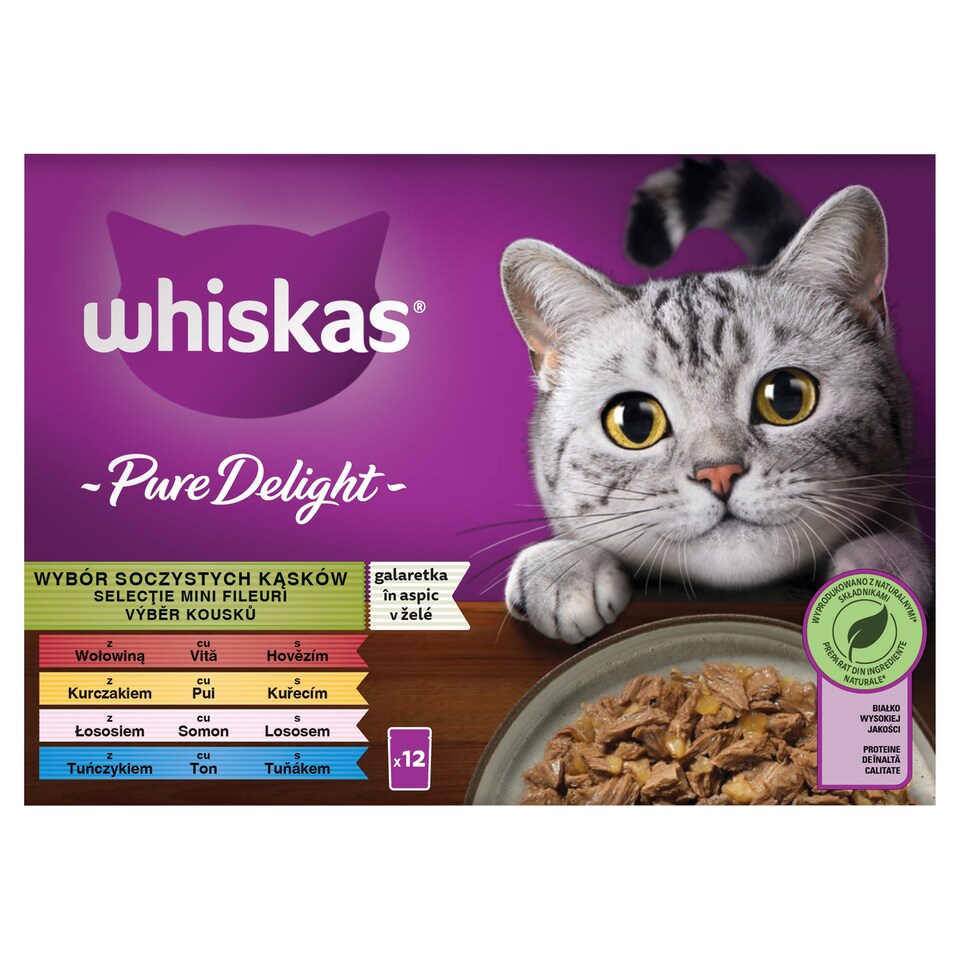 Whiskas Pure Delight 1+ Selection of Pieces in Jelly 12 x 85 g (1.02 kg)