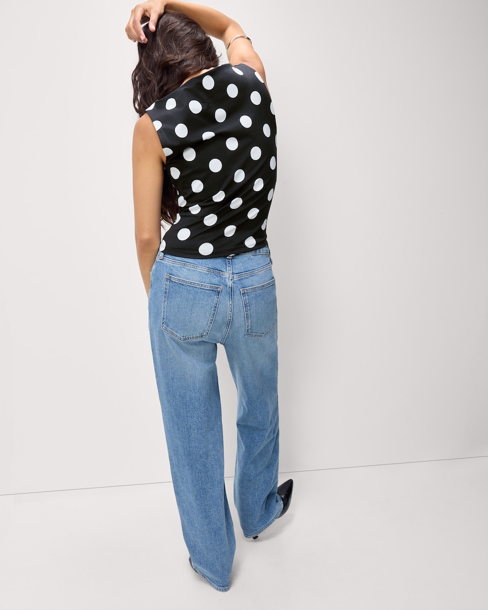image 1 of F&F Polyamide Polka Dot Vest in Multi Black