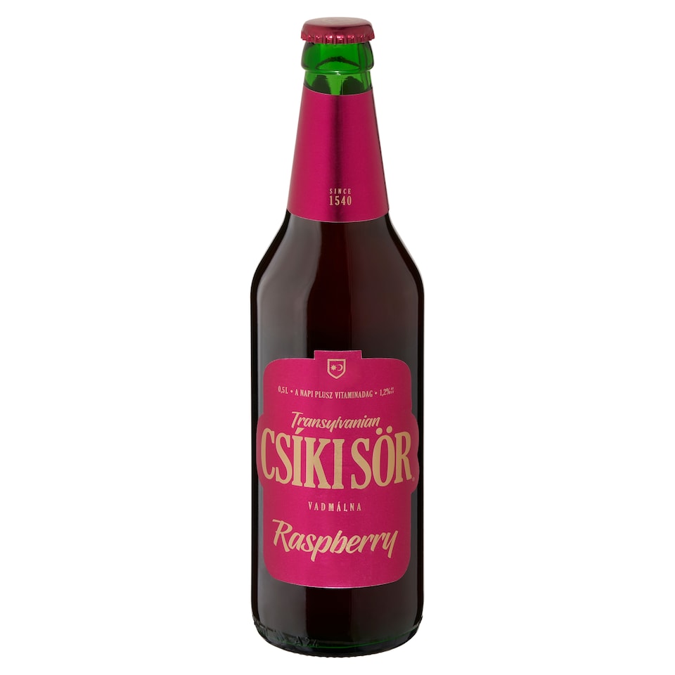 image 1 of Csíki Sör Vadmálna Lager Beer and Raspberry Soft Drink Mix with Vitamins 1,2% 500 ml