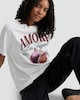 image 1 of F&F Pure Cotton Amore Les Figues Graphic T-Shirt in Cream