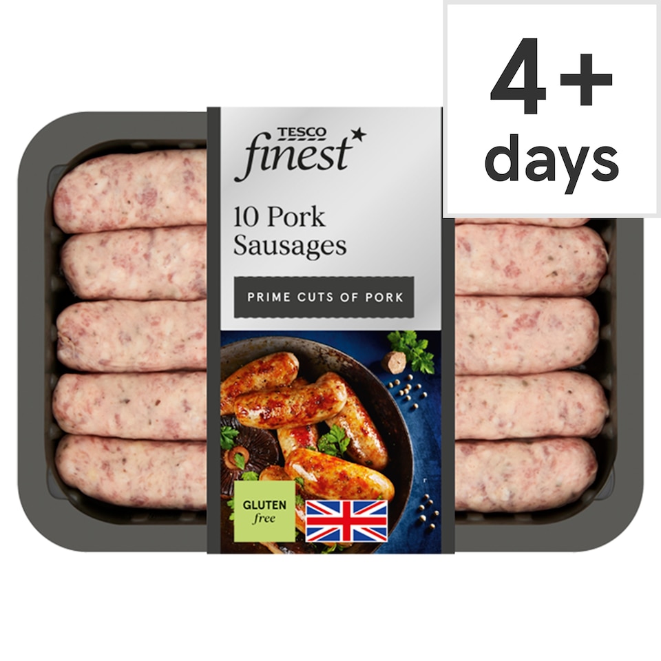 Tesco Finest 10 Traditional Pork Sausages 667G