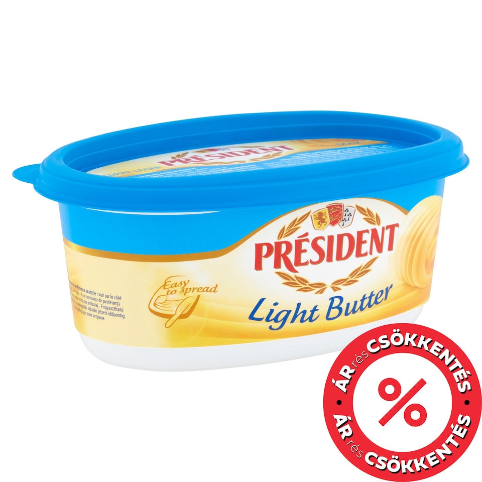 Président Light, félzsíros vaj A- és E-vitaminokkal dúsítva 250 g