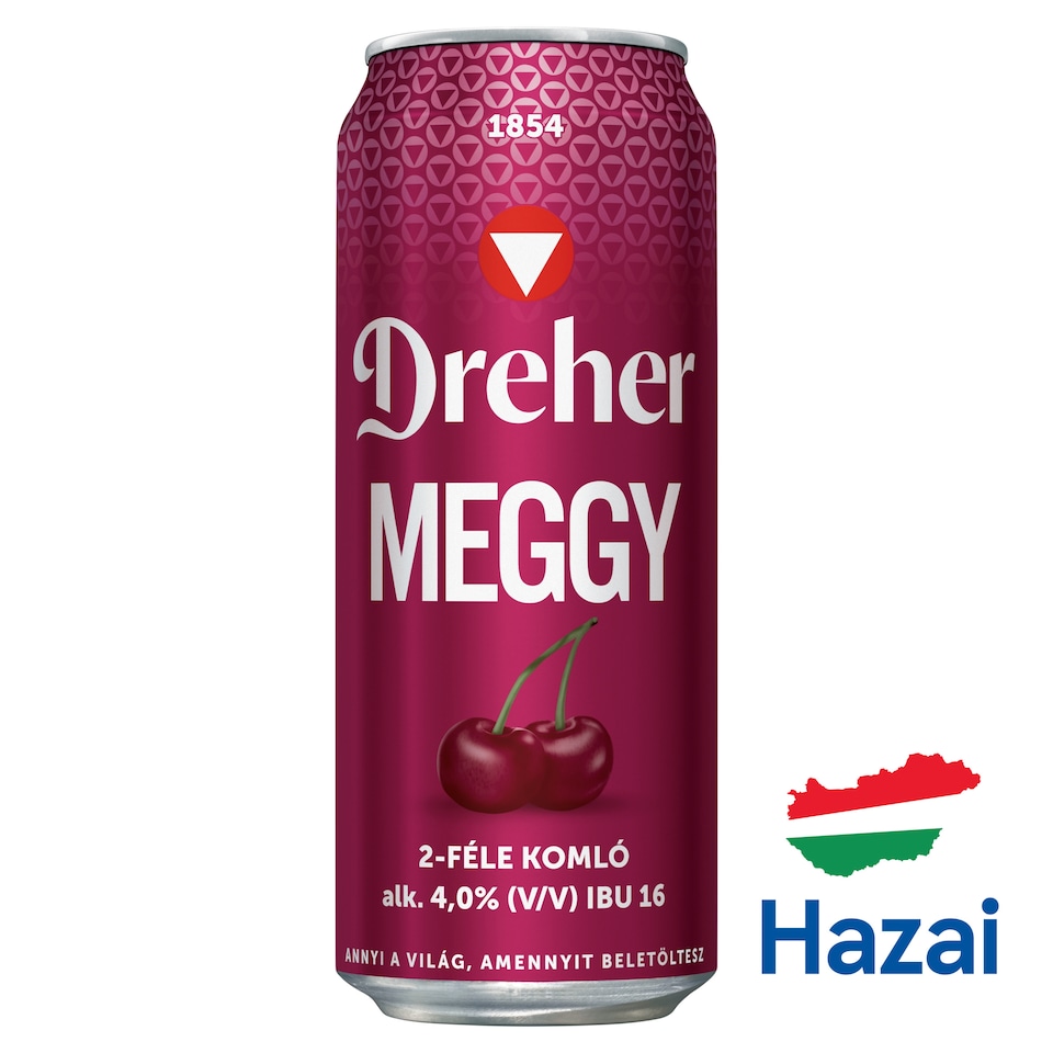 Dreher Meggy világos sör és meggy ízű ital keveréke 4% 0,5 l