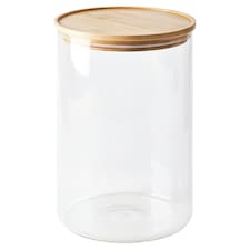 Tesco Round Stacking Food Storage Jar Bamboo Lid 3.3L