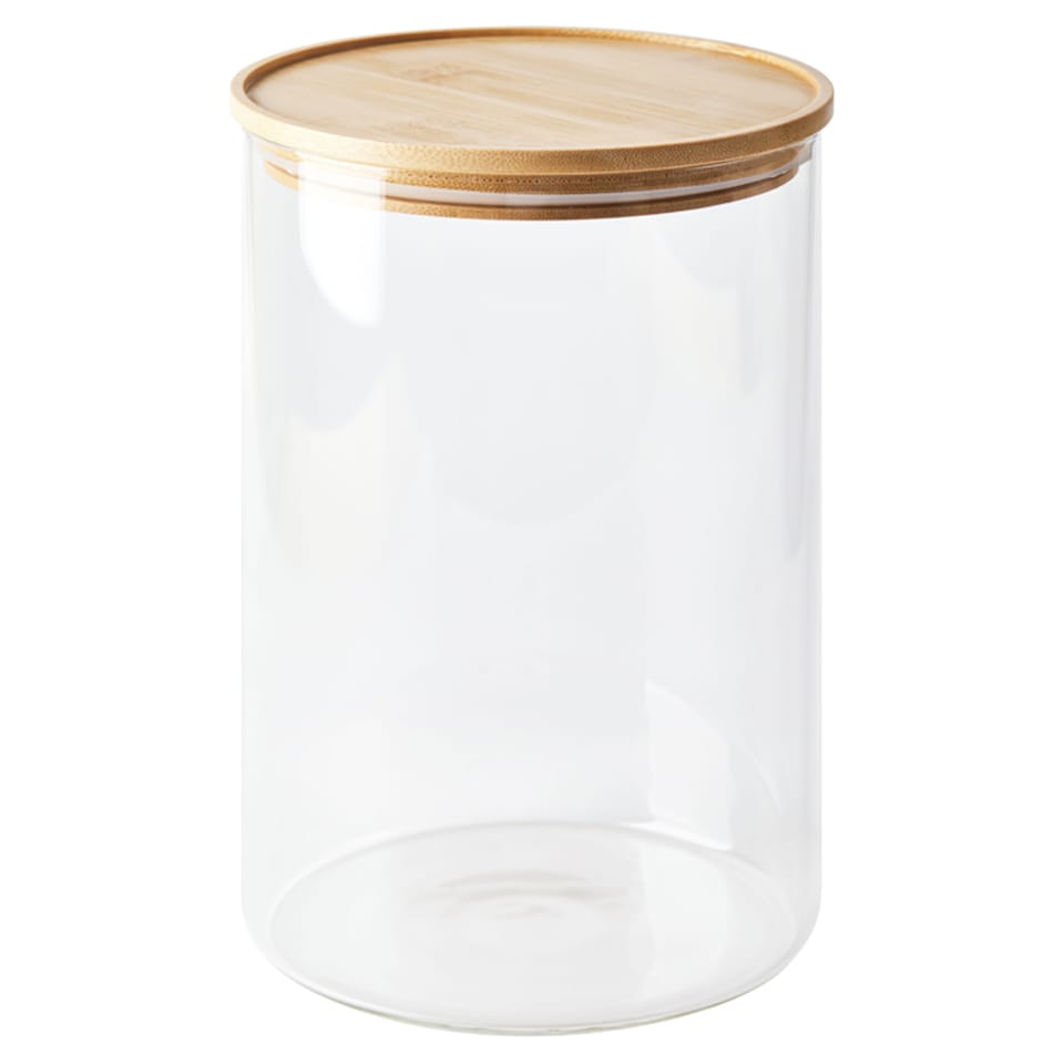 Tesco Round Stacking Food Storage Jar Bamboo Lid 3.3L