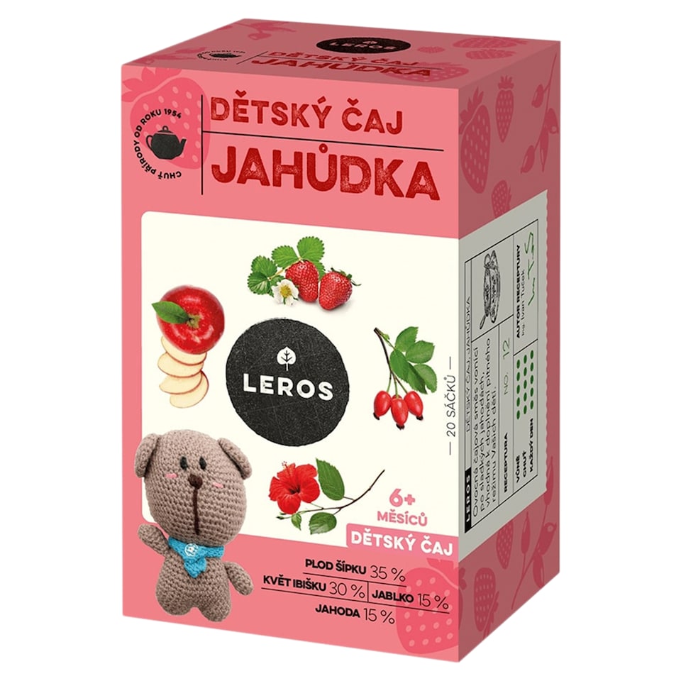 Leros Baby Detský čaj jahôdka ovocný 20 x 2 g (40 g)