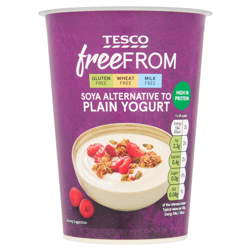Tesco Plant Chef Soya Alternative To Plain Yogurt 500G