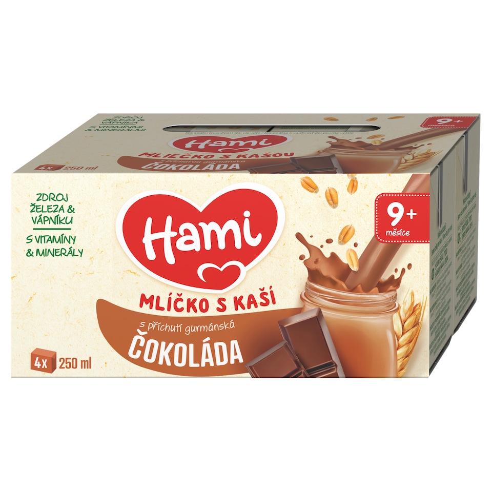 Obrázek 1 pro produkt HAMI mlíčko s kaší s příchutí gurmánské čokolády 4x250 ml