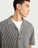 image 2 of The F&F Edit Cotton Rich Striped Short Sleeve Shirt in Multi Black