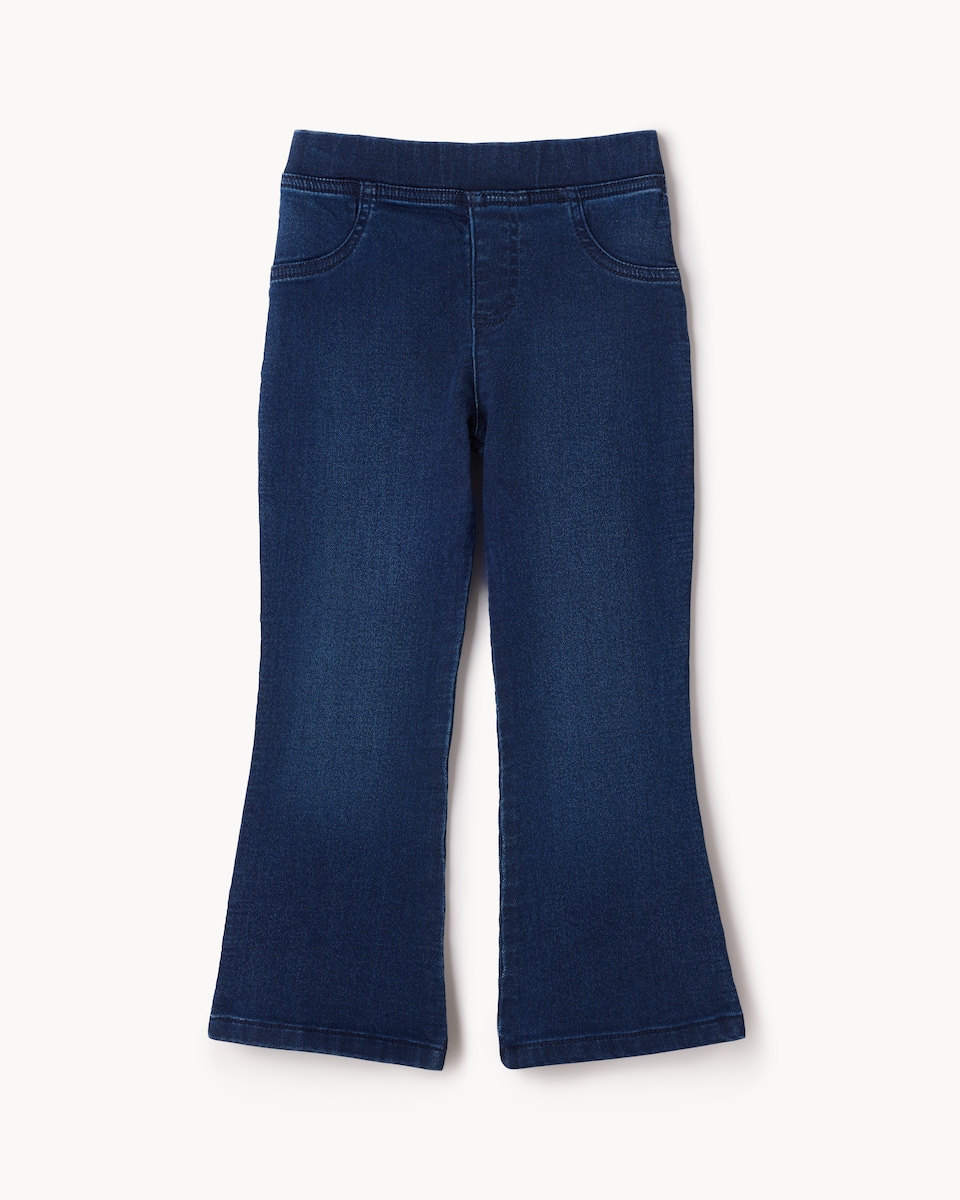 image 1 of F&F Girls Cotton Rich Flared Jeggings in Blue