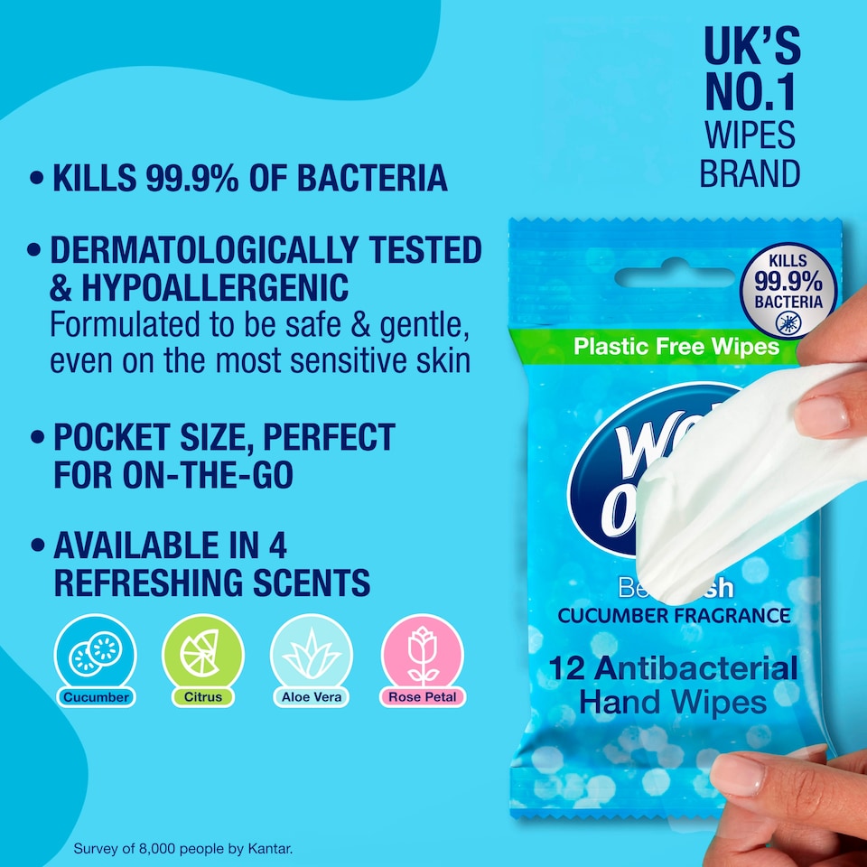 image 1 of Wet Ones Be Fresh 12 Antibacterial & Biodegradable Wipes
