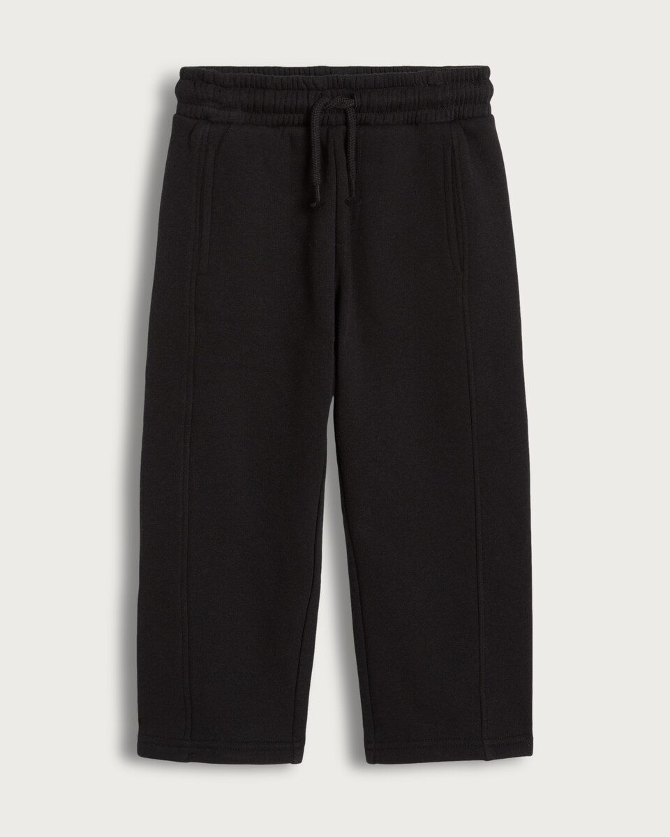 F&F Boys Cotton Rich Wide Leg Drawstring Joggers in Black