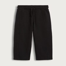 F&F Boys Cotton Rich Wide Leg Drawstring Joggers in Black