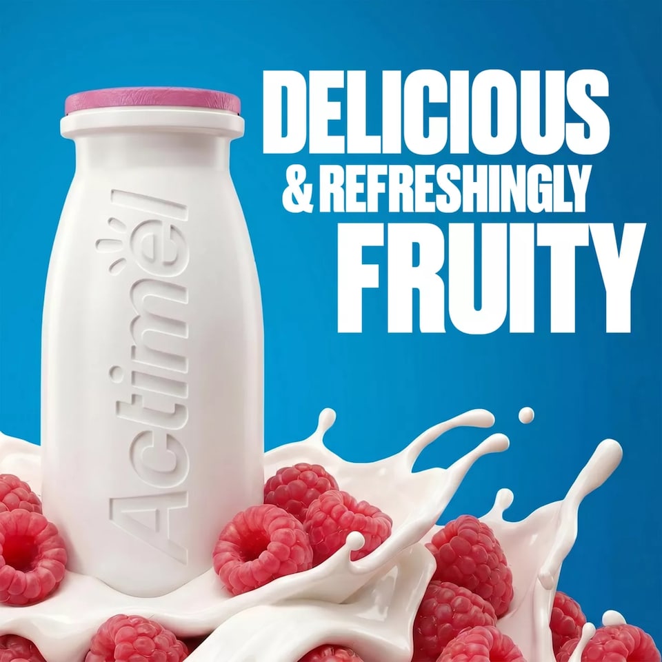 image 1 of Actimel Raspberry Immune Support Yogurt Drink 8x100g