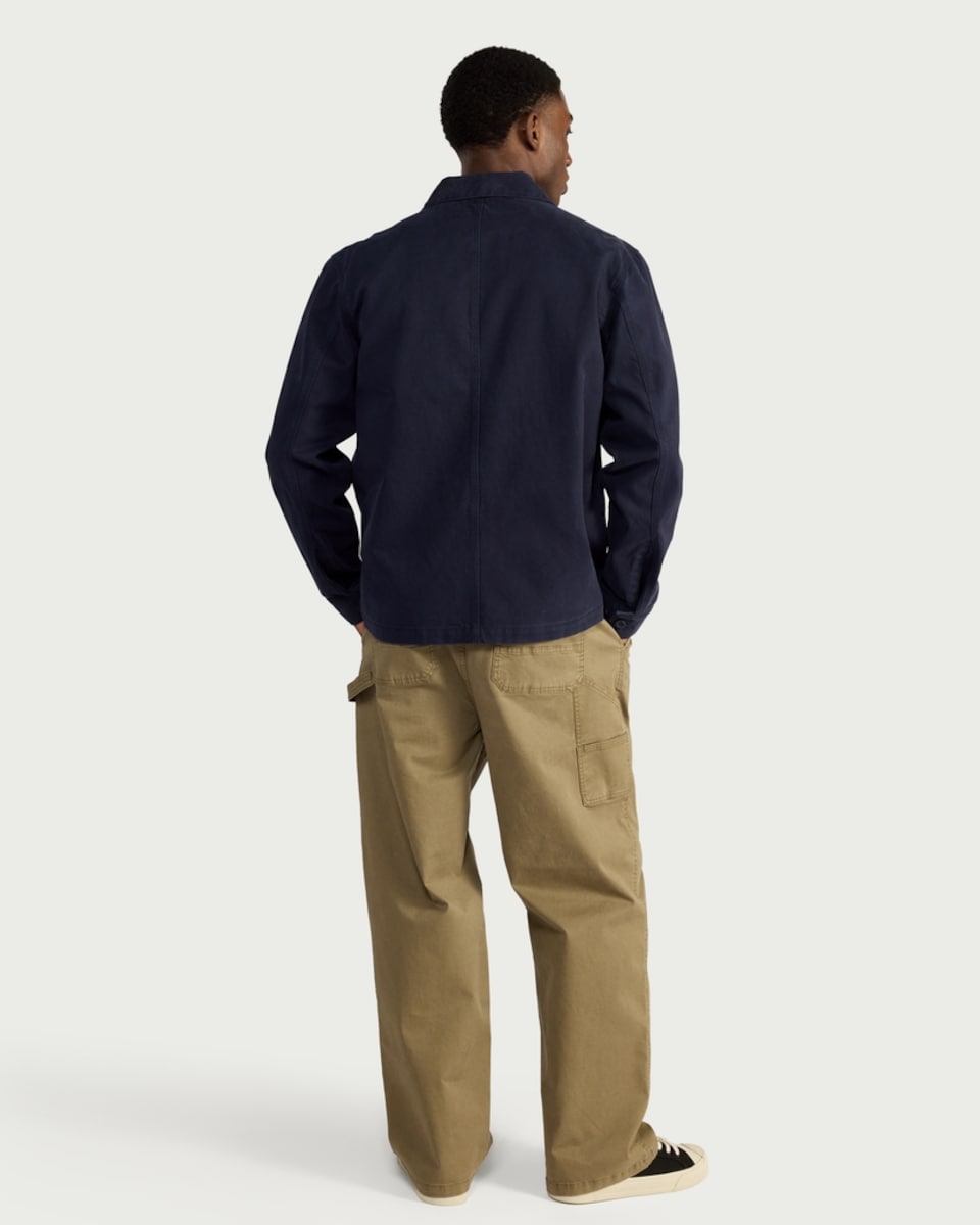 image 1 of RDA Pure Cotton Button Up Worker Shirt in Navy