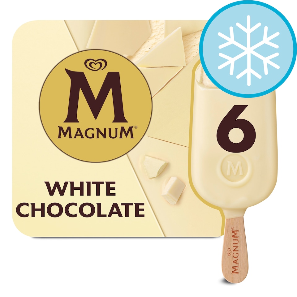 image 1 of Magnum White Chocolate Ice Cream Sticks 6x100ml