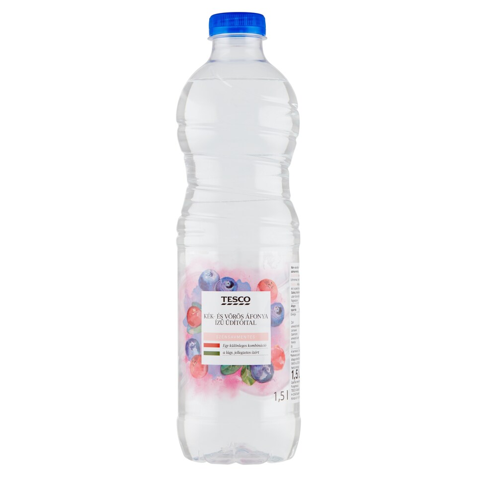Tesco kék- és vörös áfonya ízű szénsavmentes üdítőital 1,5 l