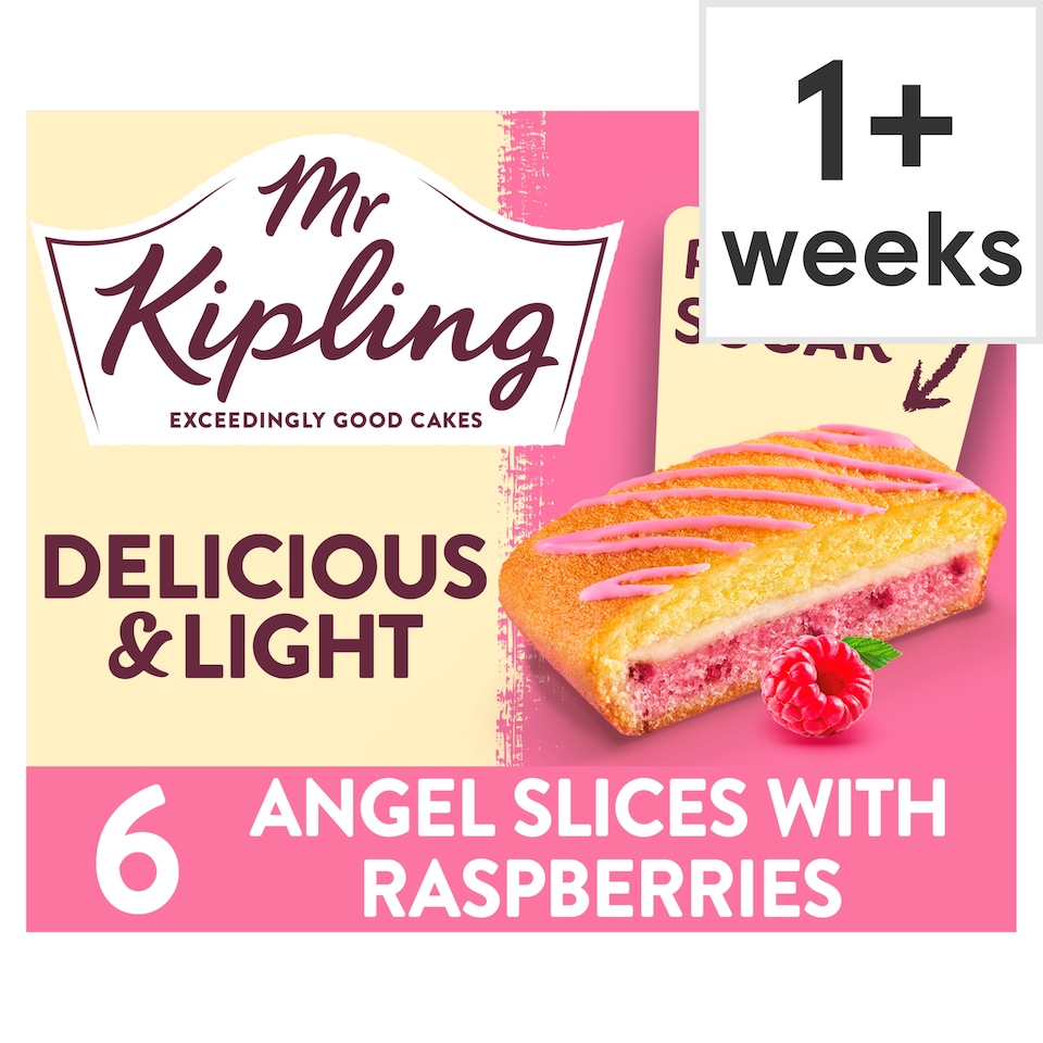 image 1 of Mr Kipling Angel Slices Raspberry Cake 6 Pack