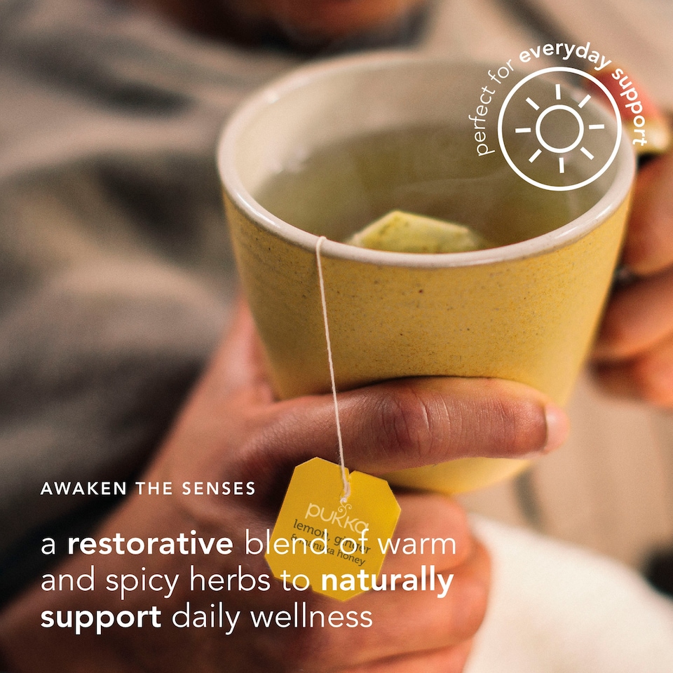 image 1 of Pukka Organic Lemon, Ginger & a touch of Manuka Honey 40 Immunity Herbal Tea Bags 68g