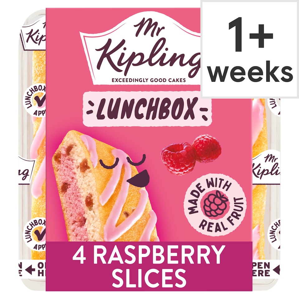 image 1 of Mr Kipling Raspberry Lunchbox Cake Slices 4 pack