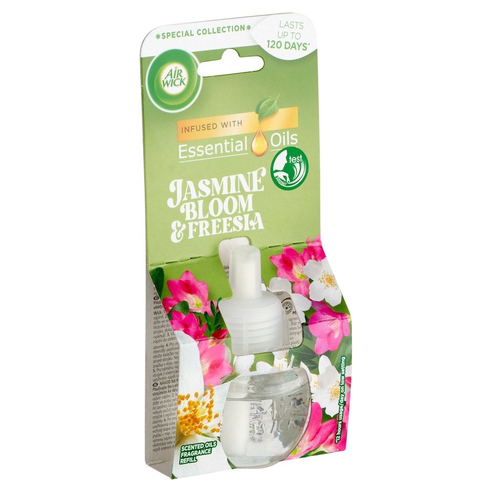 Air Wick Essential Oils Virágzó jázmin és frézia utántöltő elektromos légfrissítő készülékhez 19 ml