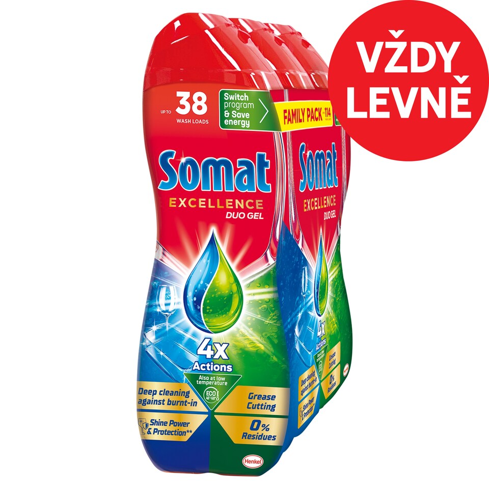 Somat Excellence Duo gel do myčky na mytí nádobí 3 x 684ml