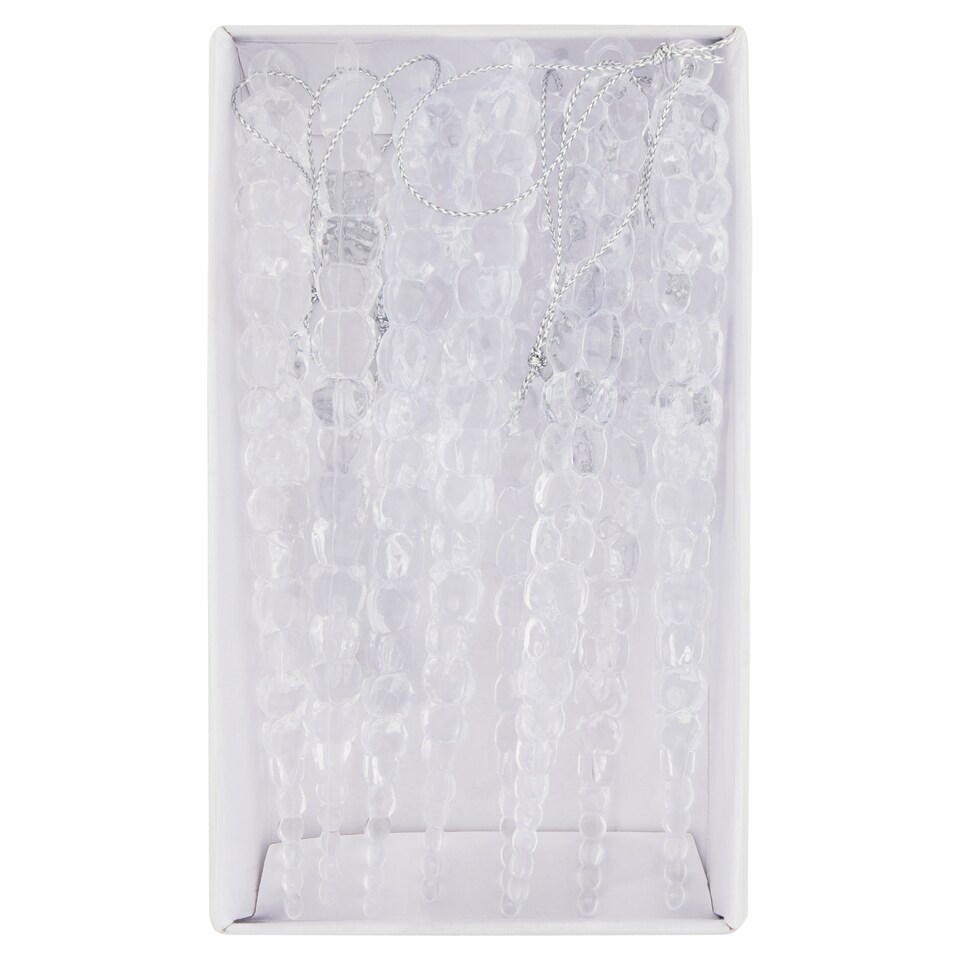 Mobil Digital Priehľadné cencúle vianočná dekorácia 15 cm 8 ks