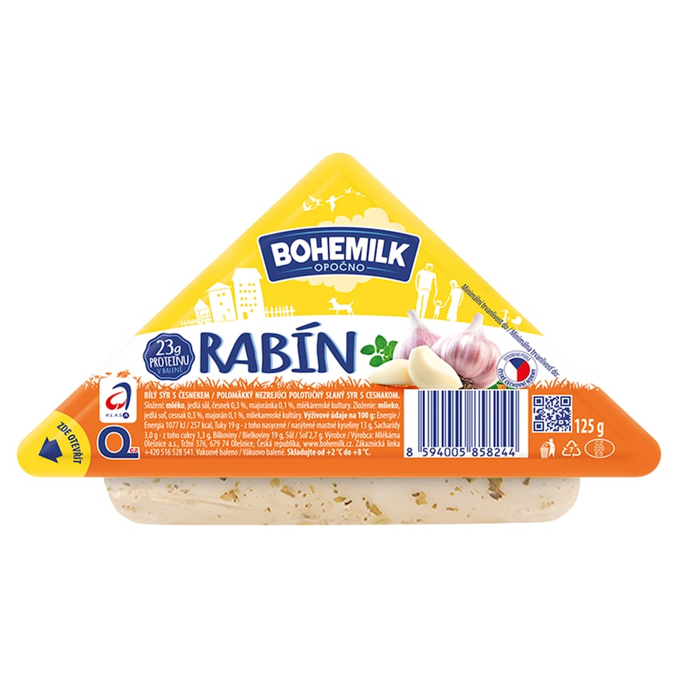 Moravia Rabín bílý sýr s česnekem 125g