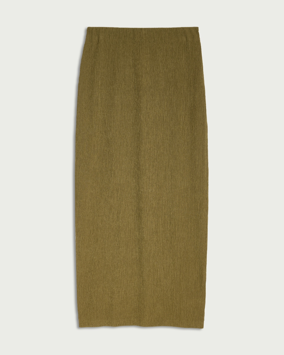 image 1 of F&F Textured Co-ord Midi Skirt in Green