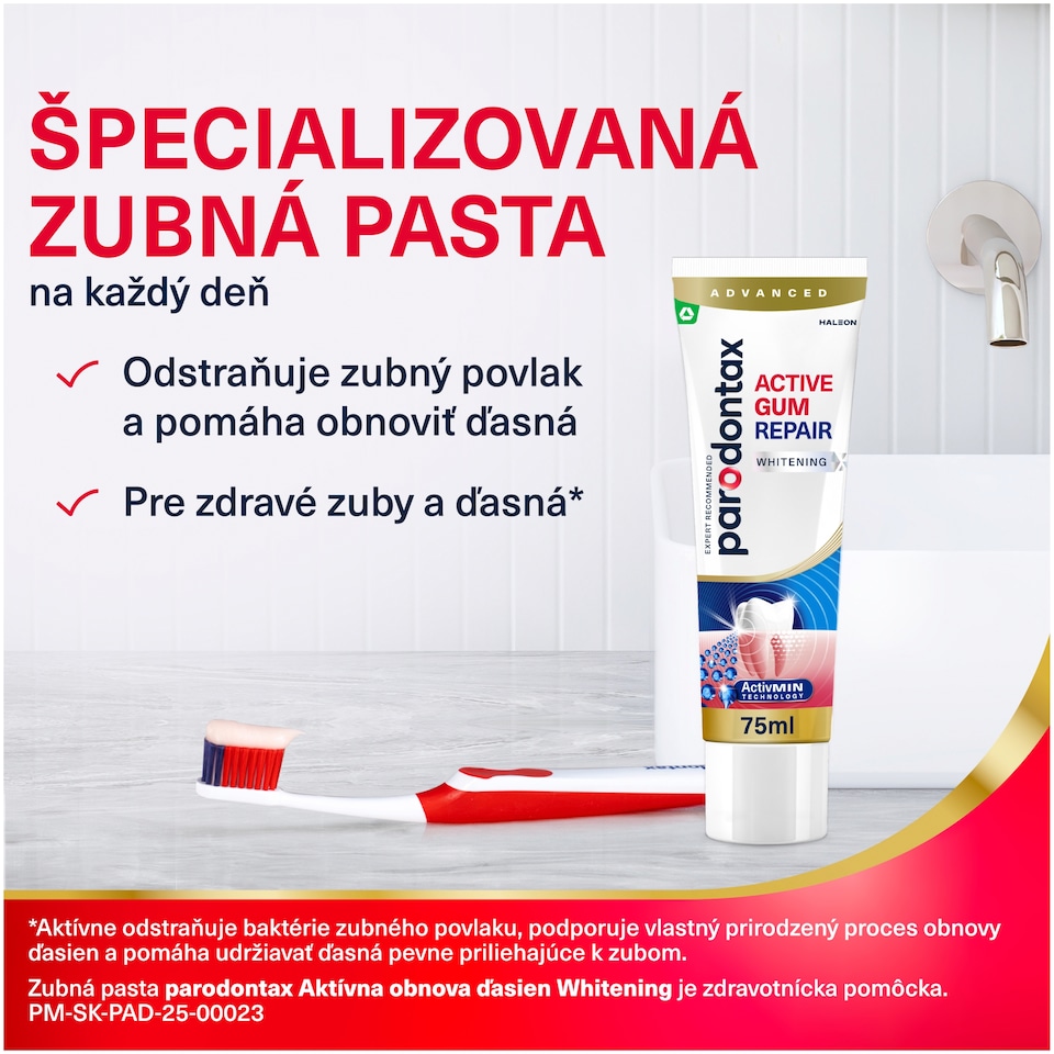 obrázok 1 z Parodontax Whitening aktívna obnova ďasien zubná pasta s fluoridom 75 ml