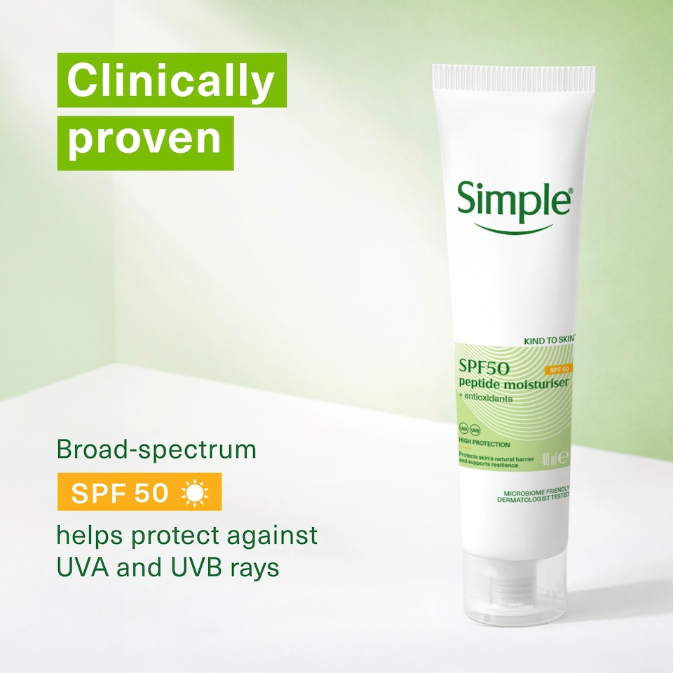 image 1 of Simple Kind to Skin SPF 50 Peptide Moisturiser 40ml