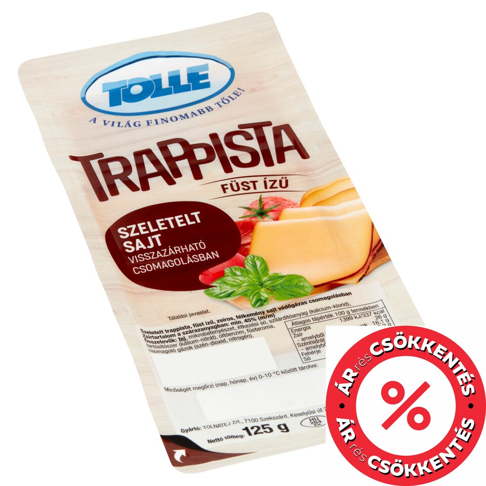 Tolle Smoke Flavoured Sliced Trappist Cheese 125 g