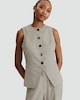 image 1 of F&F Houndstooth Print High Neck Buttoned Waistcoat in Brown