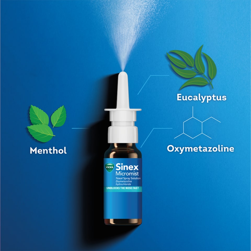 image 1 of Vicks Sinex Micromist Decongestant Nasal Spray with Levomenthol Aroma 15ml