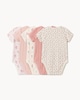 image 2 of F&F Baby 5-Pack Pure Cotton Floral Bodysuits in Pink