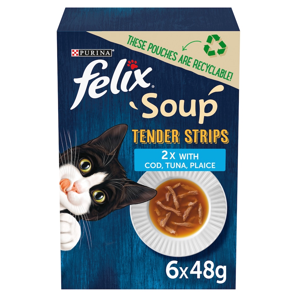 image 1 of Felix Soup Tenderstrips Fish Selection 6 X 48G