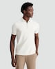 image 2 of F&F Cotton Rich Textured Zip Neck Polo Shirt in Stone