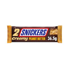 Snickers Creamy Peanut Butter & Milk Chocolate Duo Bars 36.5g