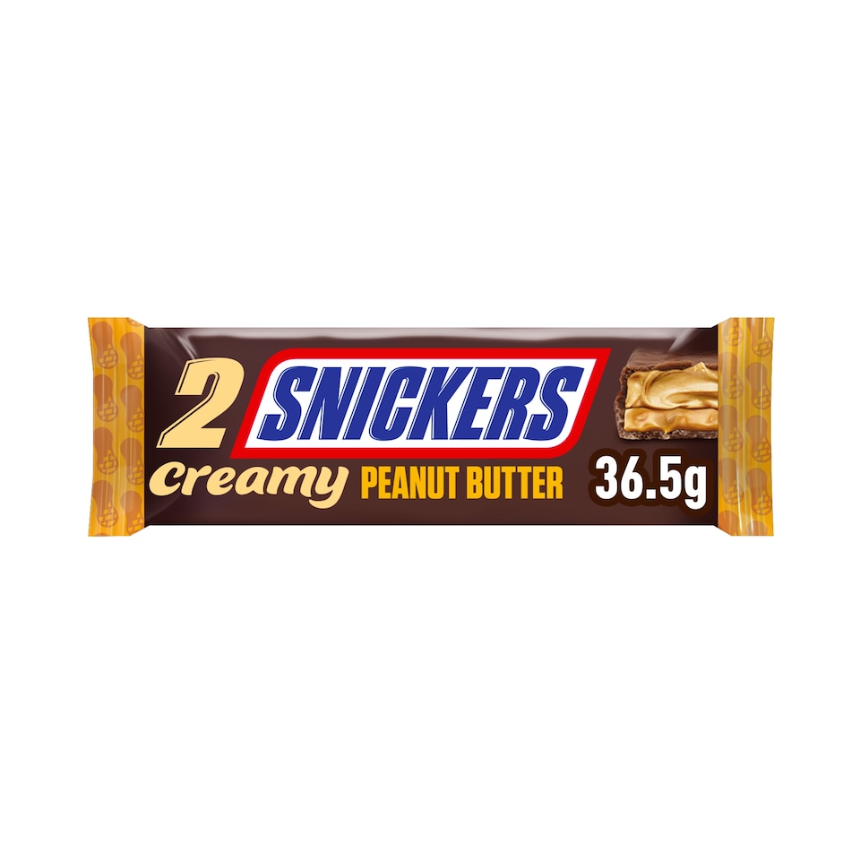 image 1 of Snickers Creamy Peanut Butter & Milk Chocolate Duo Bars 36.5g