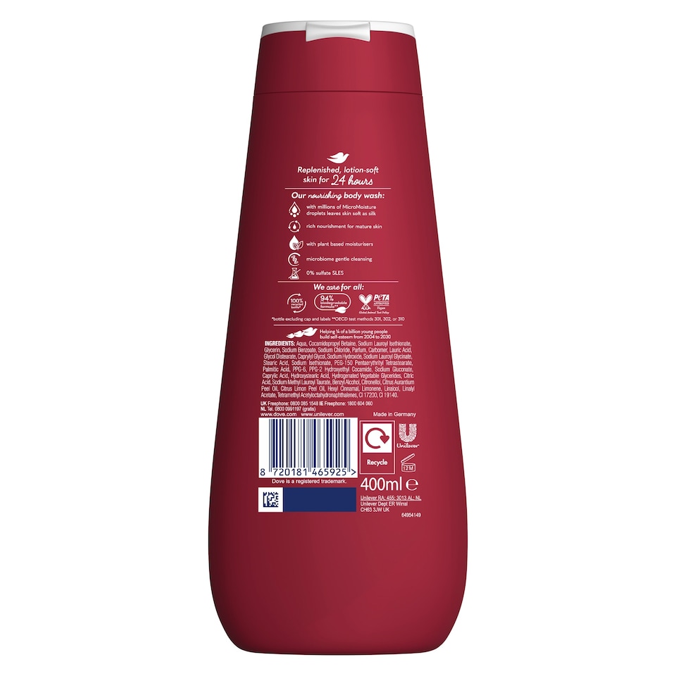image 1 of Dove Pro-Age 24hr Advanced Care Body Wash Shower Gel 400ml