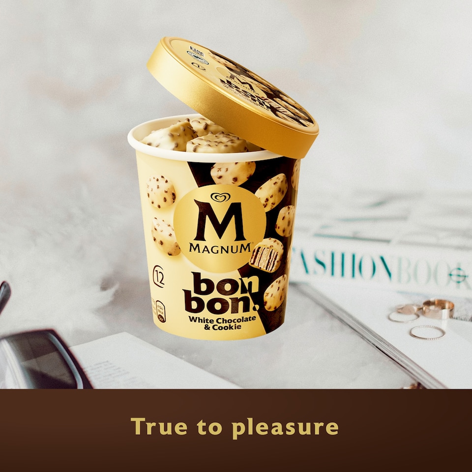 image 1 of MAGNUM BON BON WHITE CHOCOLATE & COOKIES ICE CREAM BITES X12 204ML