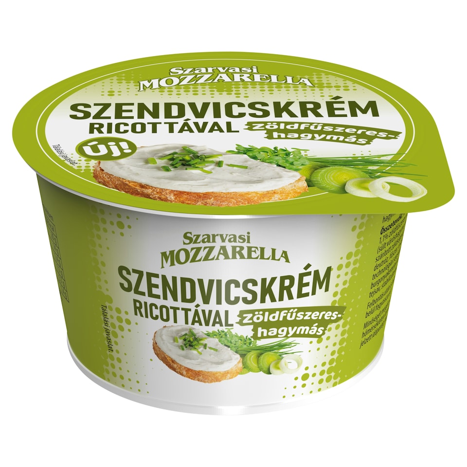 Szarvasi Mozzarella zöldfűszeres-hagymás szendvicskrém ricottával 180 g