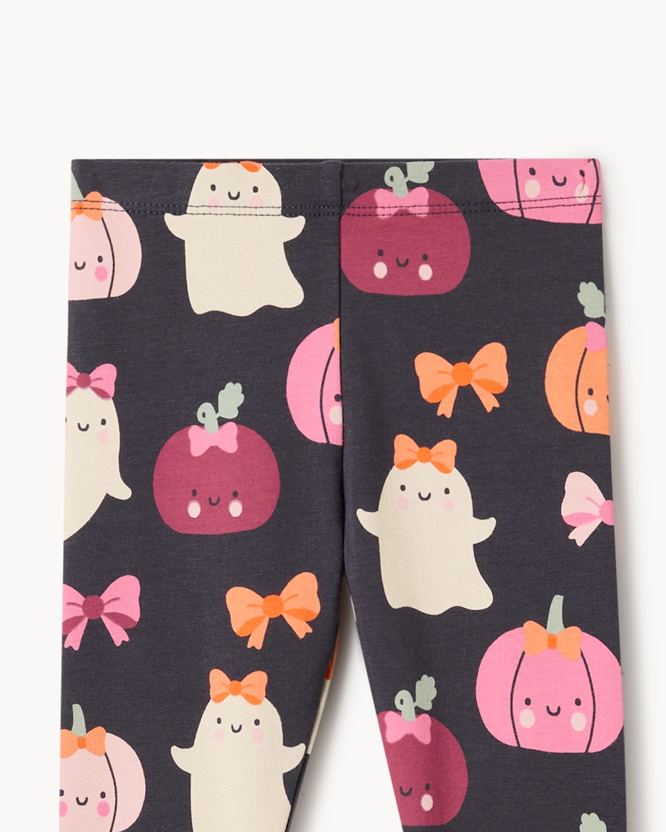image 1 of F&F Baby Cotton Rich Halloween Sweatshirt and Leggings Set in Pink