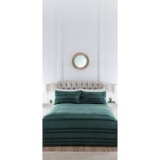 WESTPARK BOUTIQUE FOREST GREEN VELVET DUVET SET KING SIZE