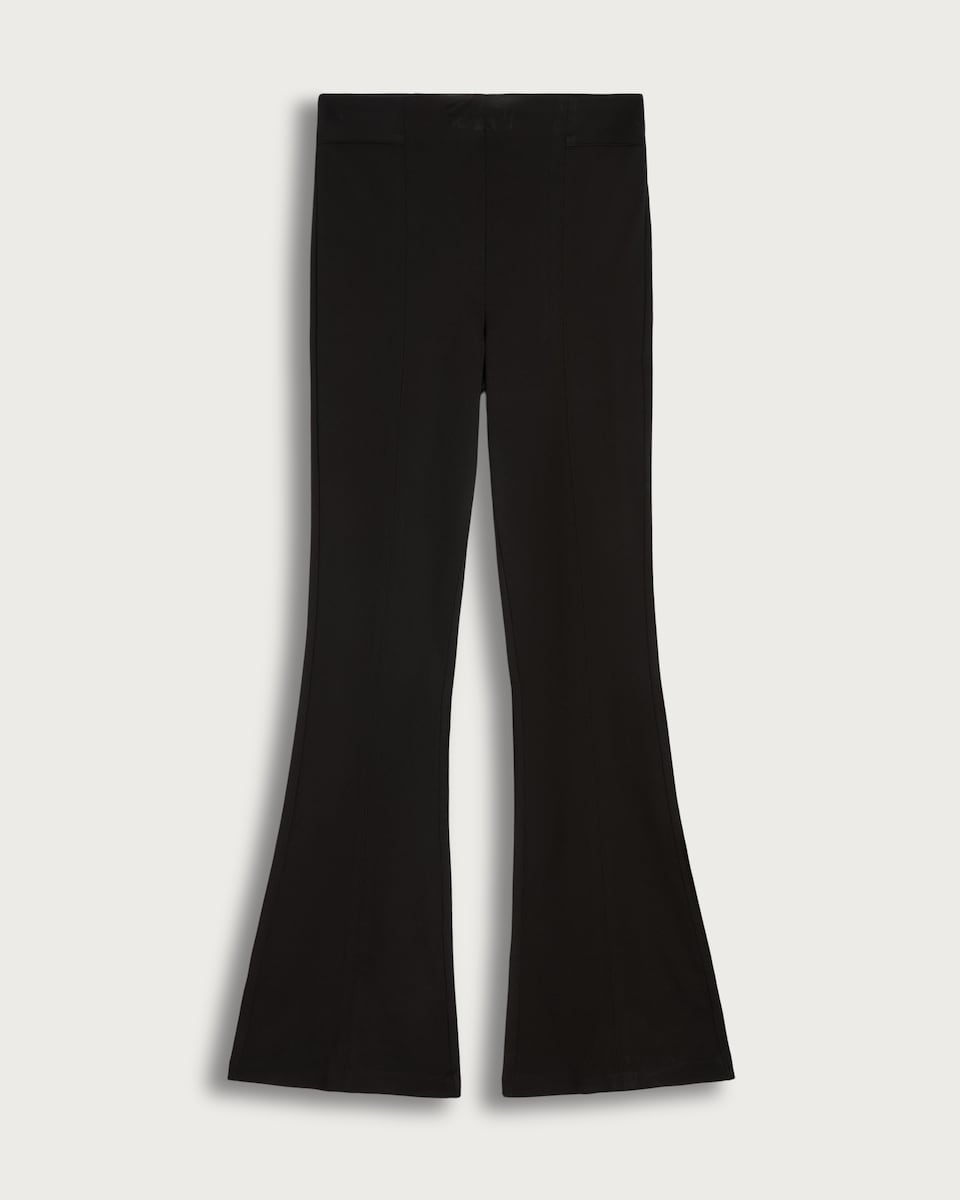 image 1 of The F&F Edit Pull On Flared Trousers in Black