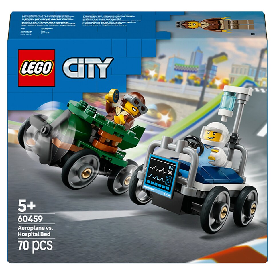 image 1 of LEGO City 60459 Pretekársky balíček: Lietadlo vs. nemocničné lôžko